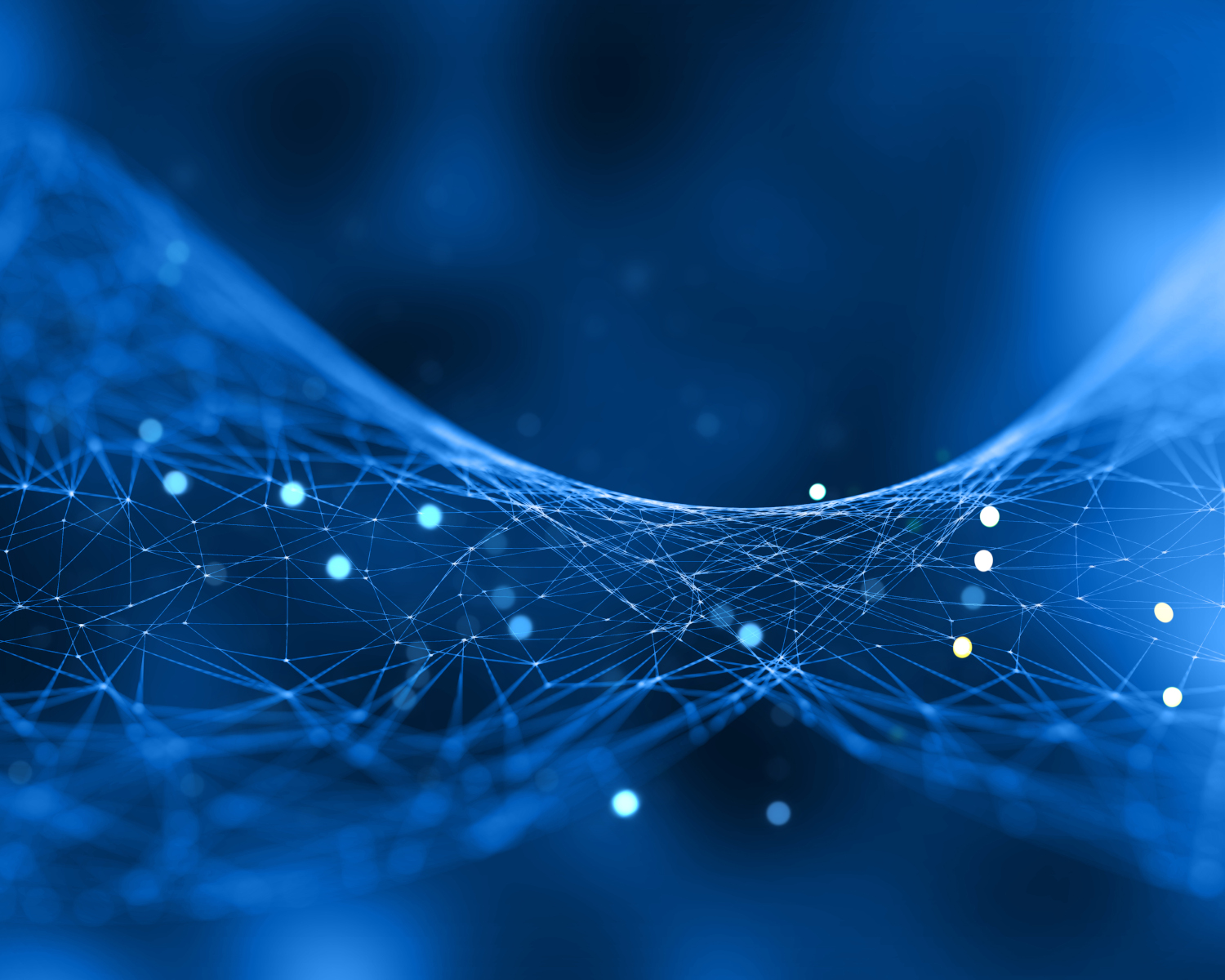 Abstract digital network wave on a blue background